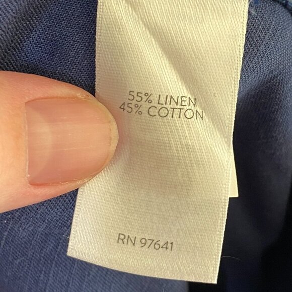 J Jill Linen Blend Roll Cuff Pants in Royal Blue Size Small - Picture 9 of 10